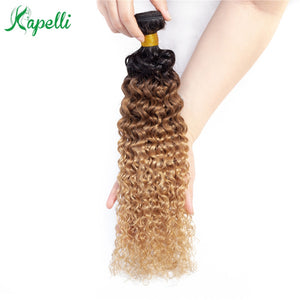 BLONDE NATURAL COLOR MONGOLIAN KINKY CURLY HUMAN HAIR