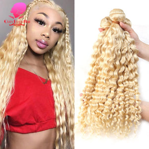 HONEY BLONDE MALAYSIAN DEEP WAVE BUNDLES HUMAN HAIR
